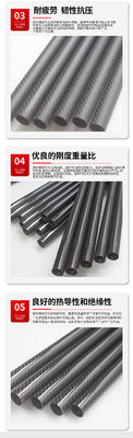 7mm 8mm Od กรอบท่อใยคาร์บอน สีขาว